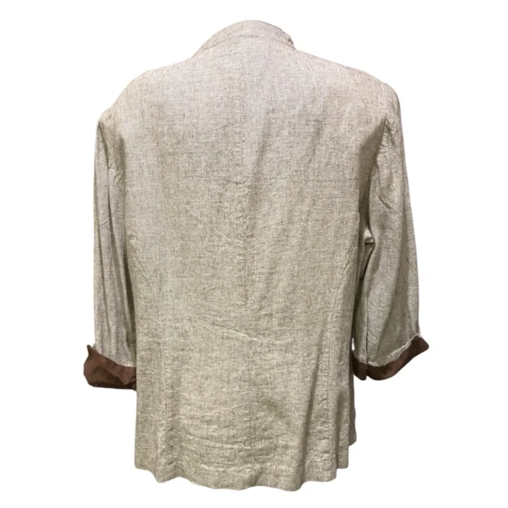 Flash Sale Perceptions Blazer Women's Blazer in Beige & Warm Brown Size 18W
